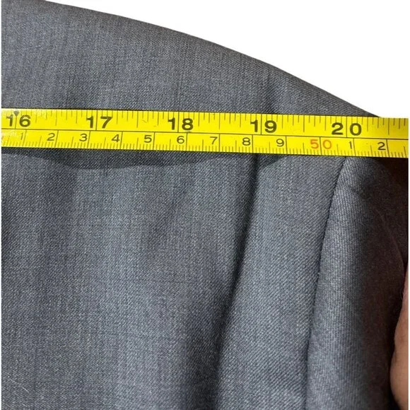 Calvin Klein Mens Gray 2-Piece Suit 46L Jacket & Pants 100% Wool Classic Fit - Picture 7 of 16